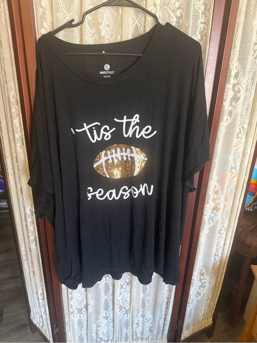 Black Kids 'Tis The Season Football Sequin Top